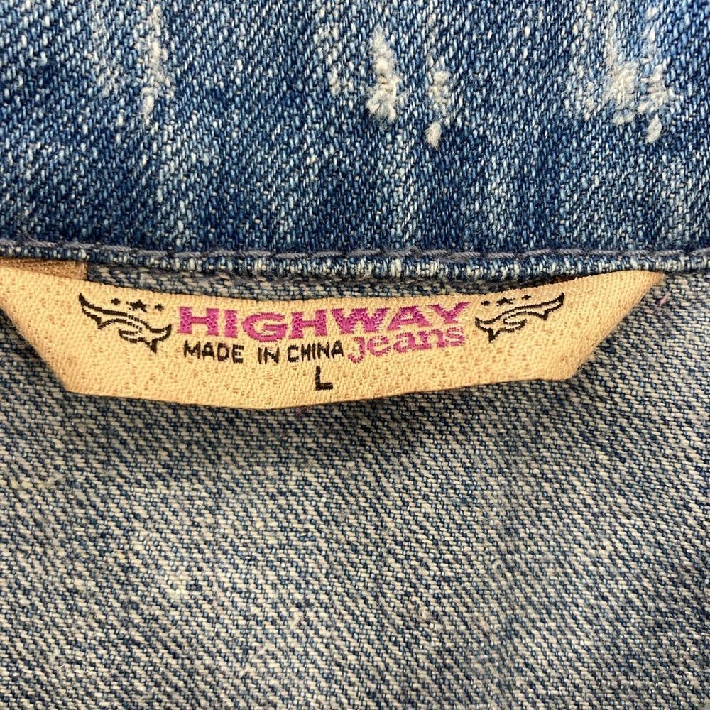 Highway Jean Vest With Bleach Pattern. Size Large. - image 5